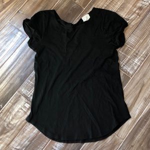 Anthropologie t.La Small Black cutout shirt top